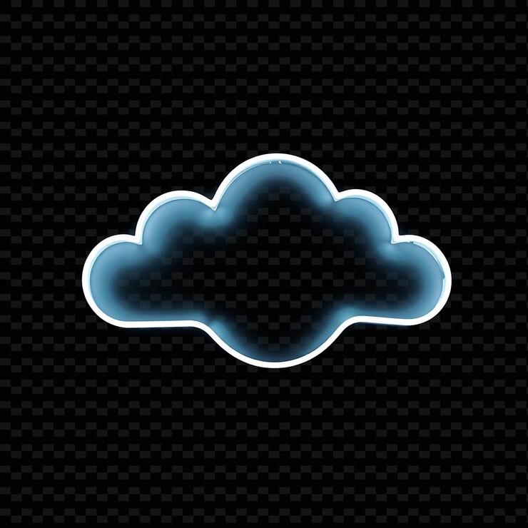 PSD nube de neón escandinava mejorada con líneas limpias, materiales naturales y objetos de neón aislados.