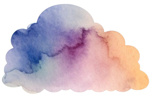 PSD nube pintada en acuarela elemento de diseño dibujado a mano aislado sobre un fondo transparente