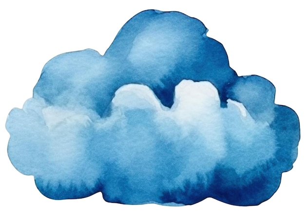 PSD nube pintada en acuarela elemento de diseño dibujado a mano aislado sobre un fondo transparente