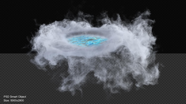 PSD nube portal círculo 3d render aislado