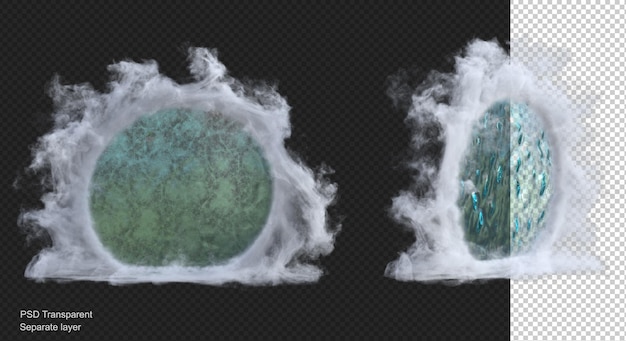 Nube portal suelo círculo 3d render aislado