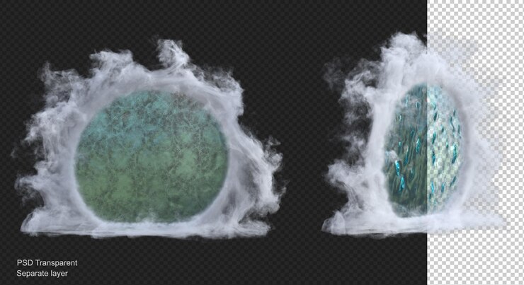 PSD nube portal suelo círculo 3d render aislado
