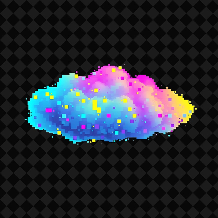 PSD una nube con puntos coloridos y la palabra nube en ella