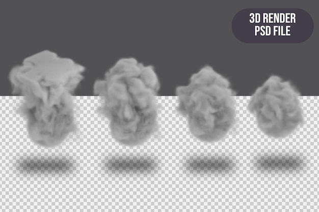 PSD nube realista de renderizado 3d