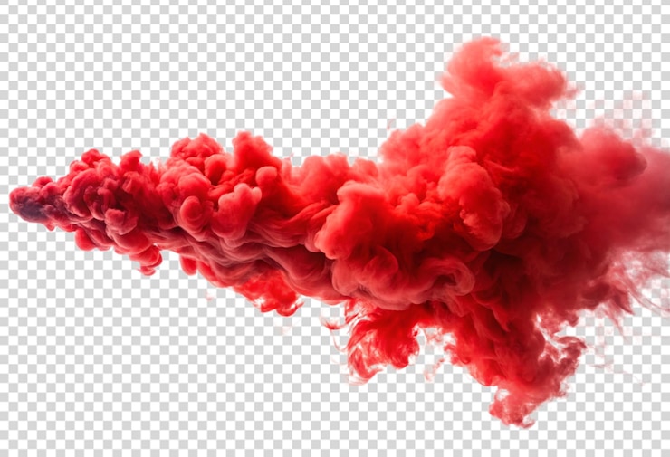 PSD nube roja de humo con un fondo negro