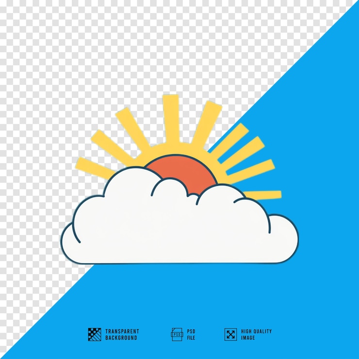 PSD nubes blancas con el amanecer transparente archivo png