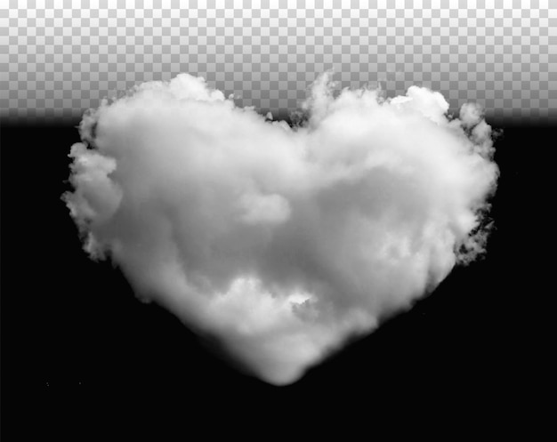 PSD nubes blancas en forma de corazón aisladas premium una nube en forma de corazón png nube de amor