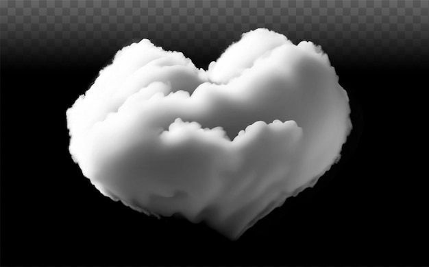 PSD nubes blancas en forma de corazón aisladas premium una nube en forma de corazón png nube de amor