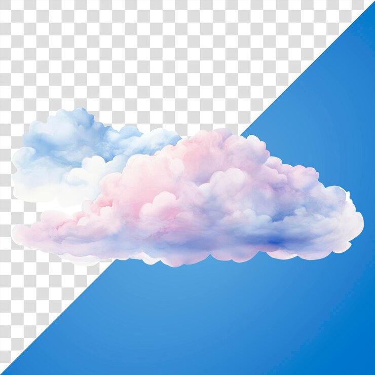 PSD nubes de colores con fondo transparente