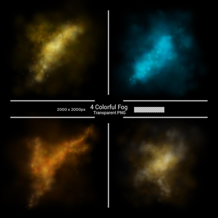 PSD nubes de colores niebla transparencia premium psd