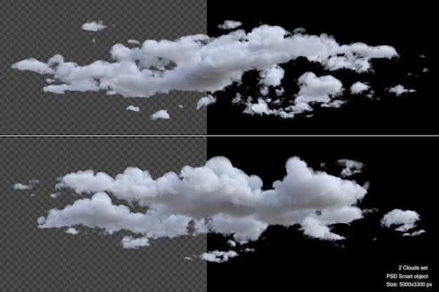 Nubes cubren render 3d aislado