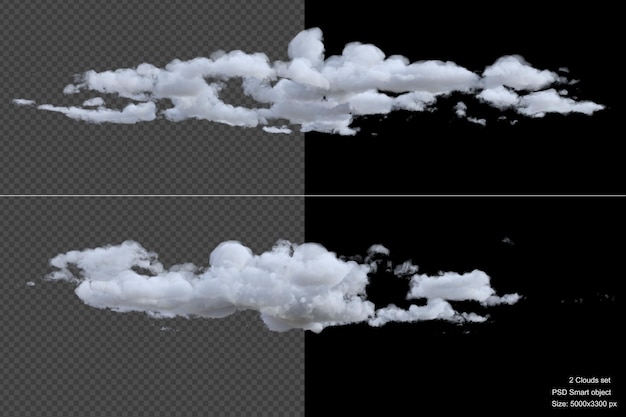 PSD nubes cubren render 3d aislado