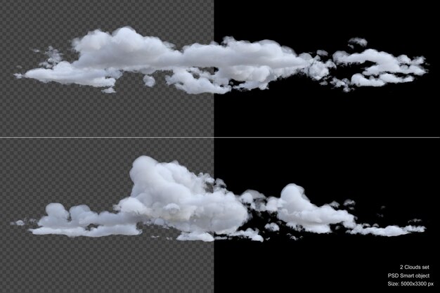 PSD nubes cubren render 3d aislado