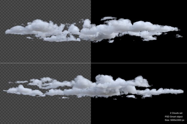Nubes cubren render 3d aislado