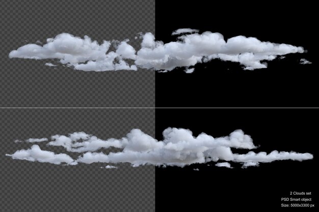 PSD nubes cubren render 3d aislado