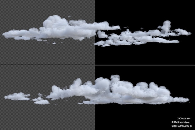 PSD nubes cubren render 3d aislado