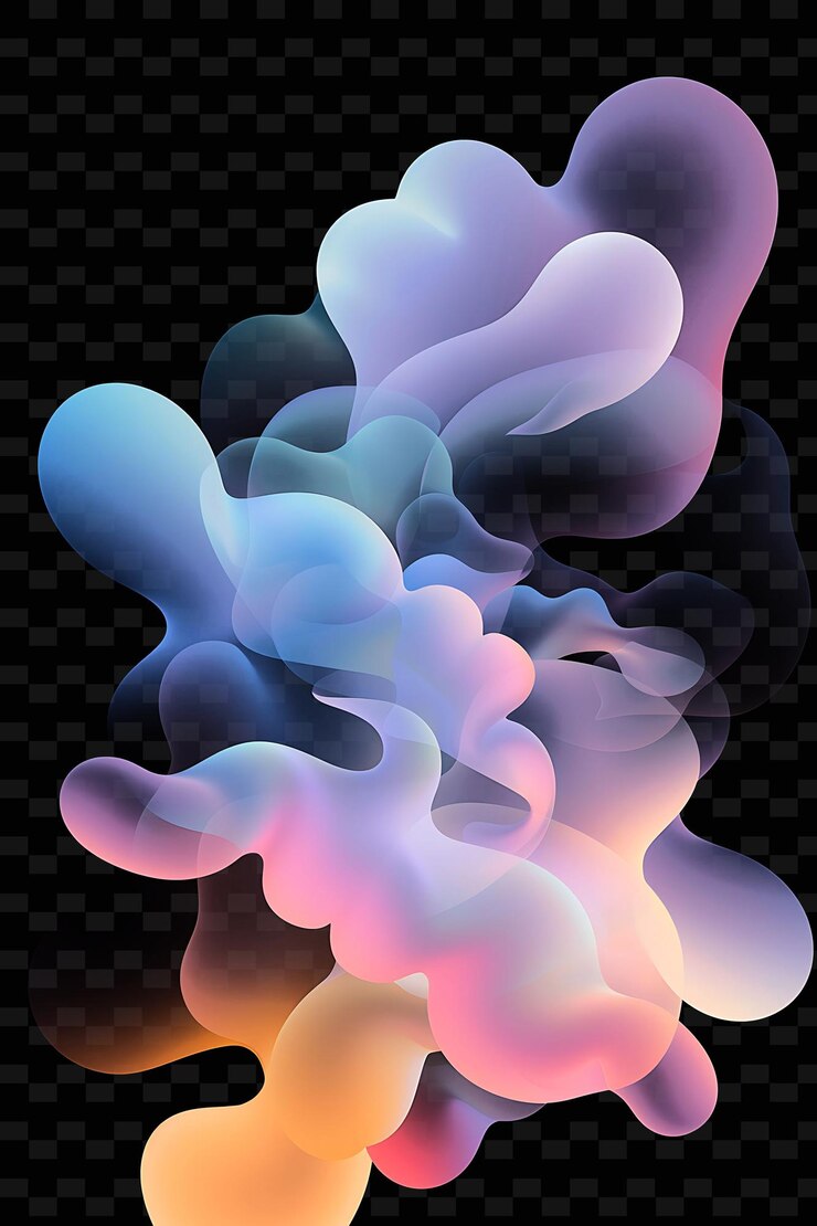 PSD nubes luminosas a la deriva y formas de nubes superpuestas en el arte de decoración de fondo de la forma de textura del y2k