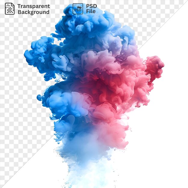 PSD nubes de polvo abstractas símbolo vectorial bolsas de color azul y rosa en un fondo aislado