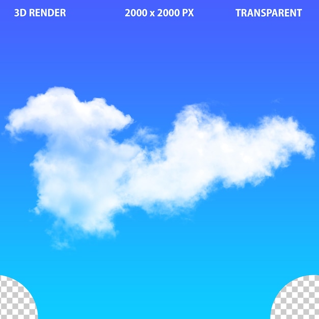Nubes realistas sobre un fondo transparente