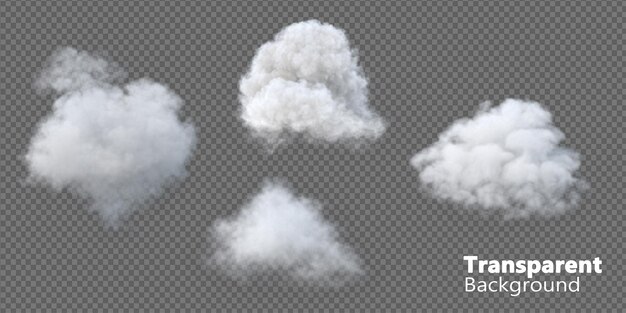 nubes sobre fondo transparente