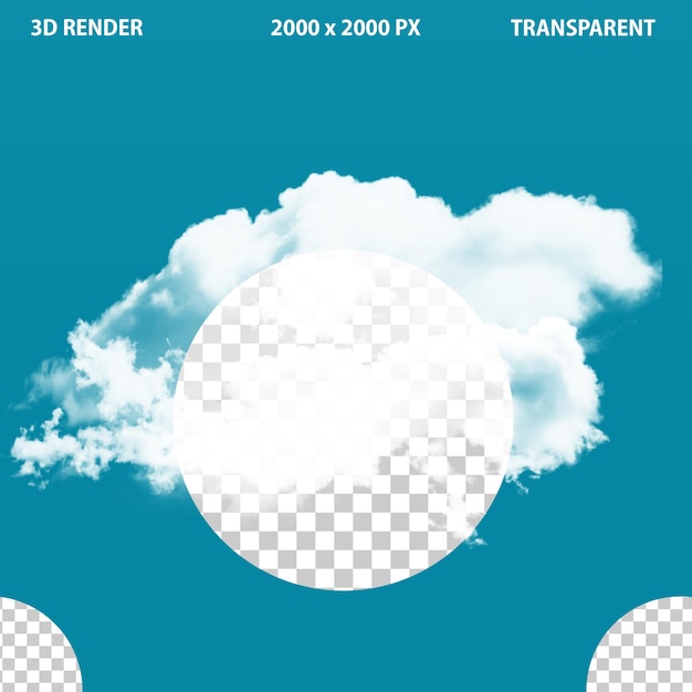 Nubes superpuestas realistas en 3D aisladas en el efecto de fondo transparente
