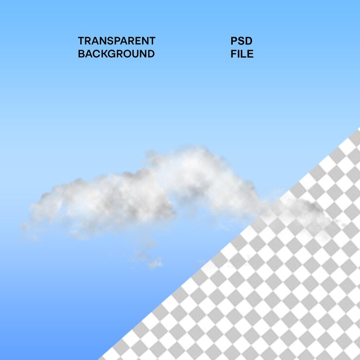 PSD nubes superpuestas realistas en 3d aisladas en un fondo transparente efecto de transparencia real