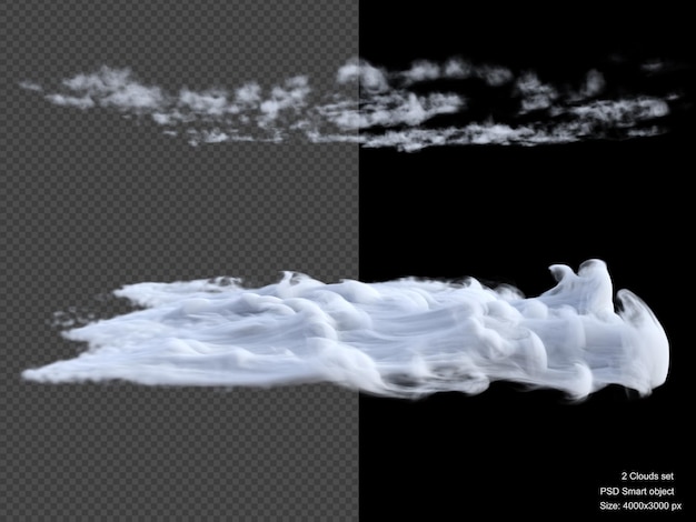 Nubes ventosas aisladas 3d render