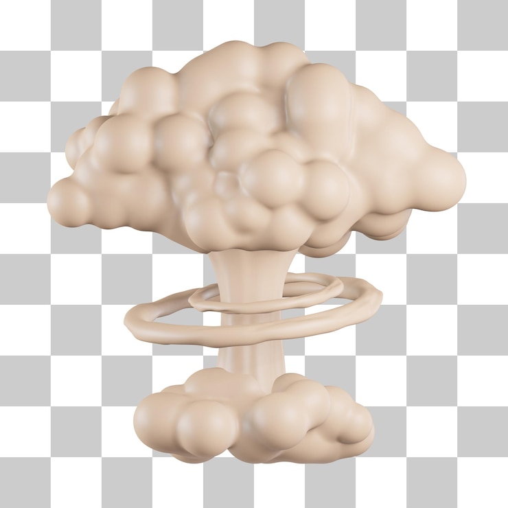 PSD nuclear explosion 3d icon