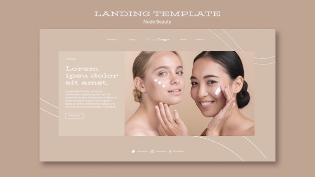 Nude beauty landing page vorlage