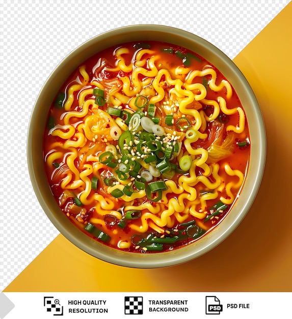 PSD nude instantâneo coreano quente e picante com kimchi estilo de comida coreana sopa de macarrão macarrão png psd