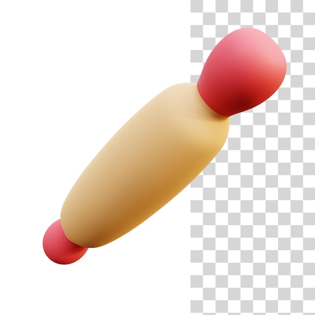 Nudelholz 3D-Symbol