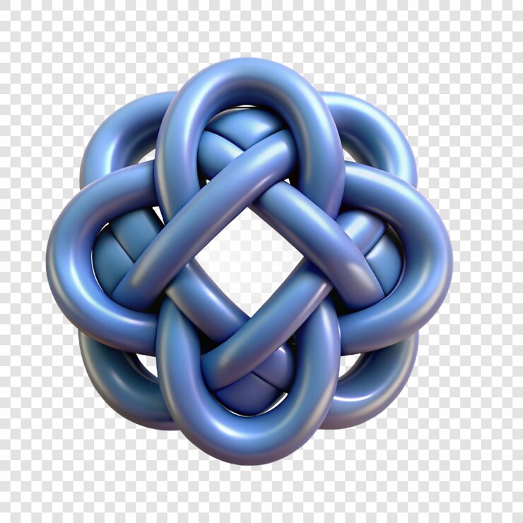 PSD un nudo celta azul y gris está hecho por un símbolo de entrelazamiento y entrelazamento y entrelacamiento