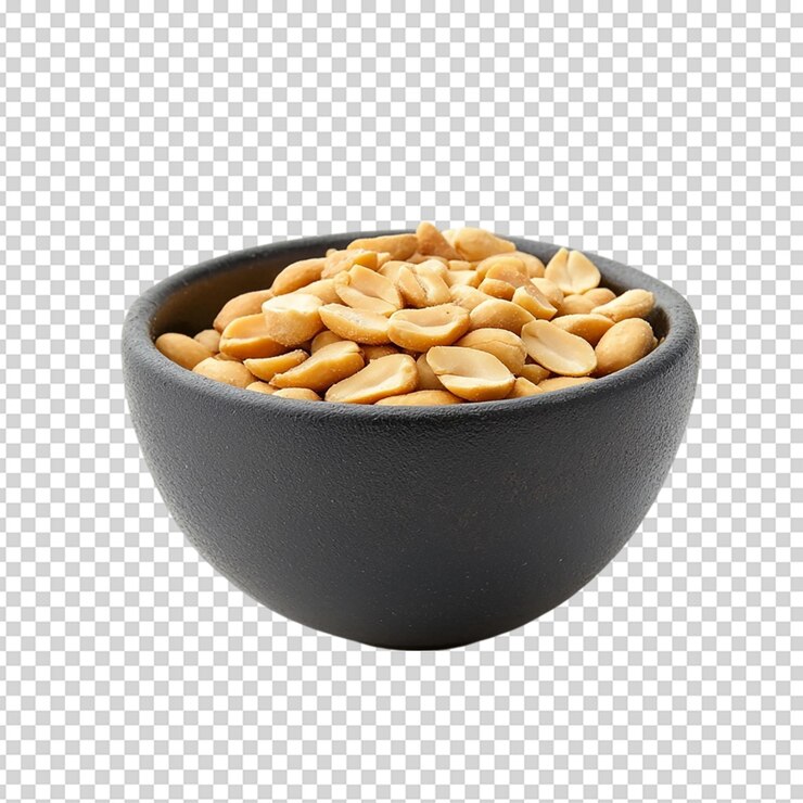 PSD nueces de pino en un cuenco aisladas sobre un fondo blanco