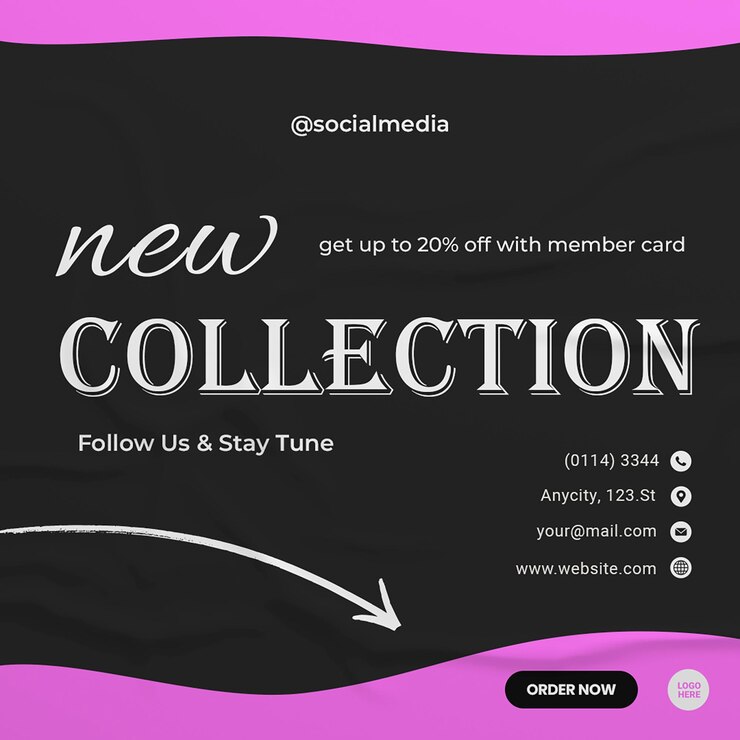 PSD nueva colección tipografía plantilla psd de publicación para instagram diseño plantilla de diseño de tipografía para redes sociales