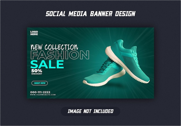 Nueva colección de zapatos deportivos banner de redes sociales y diseño de plantilla de publicación de Instagram