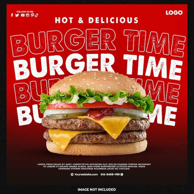Nueva plantilla de redes sociales Burger Set