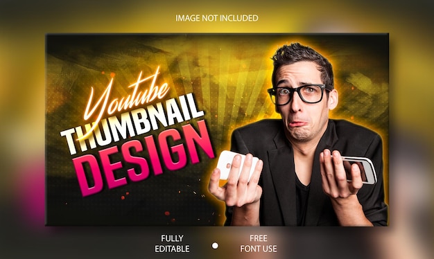 Nueva revisión de videojuegos con efecto de brillo moderno, miniatura del canal de YouTube y banner web, plantilla PSD premium
