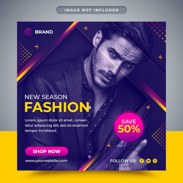 PSD nueva temporada de venta de moda de redes sociales y plantilla de banner web