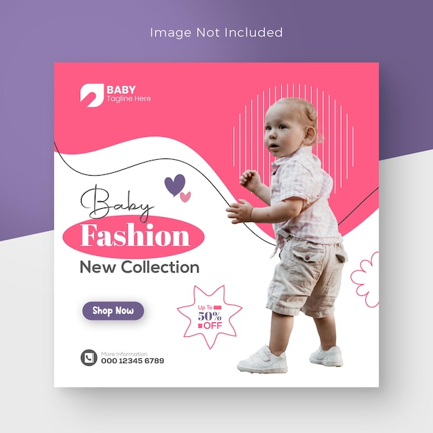 PSD las nuevas ventas de moda para niños se publican en las redes sociales, las nuevas vendas de moda para bebés y las ventas de moda de niños en psd.