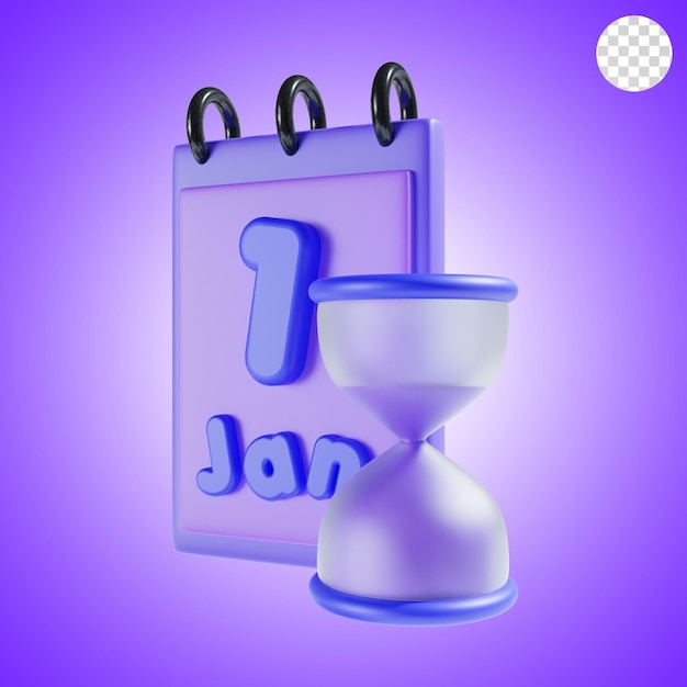 PSD nuevo año icono ilustración 3d