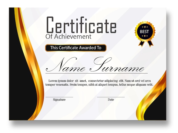 nuevo diseño del vector del certificado