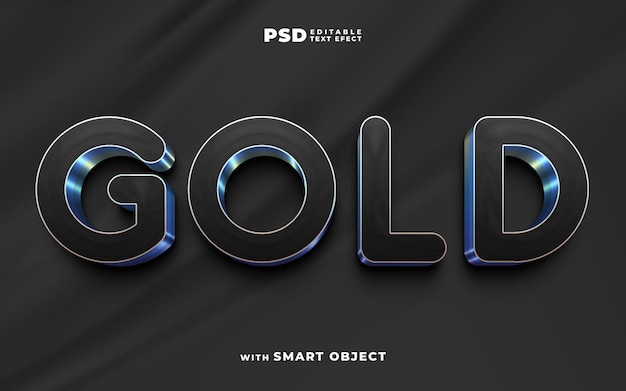 Nuevo efecto de texto editable 3d dorado elegante