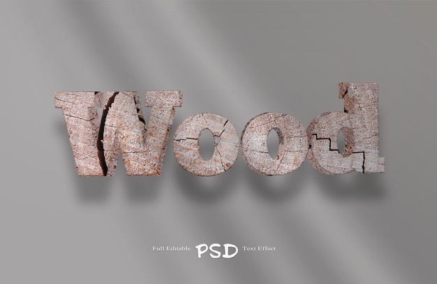 PSD nuevo efecto de texto editable de madera