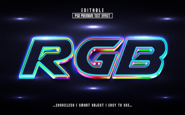 Nuevo efecto de texto RGB 3D editable