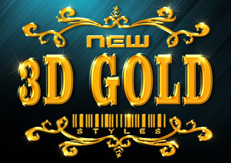 PSD nuevo estilo de texto dorado