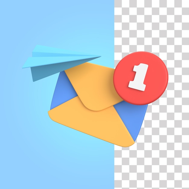 PSD nuevo mensaje icono 3d