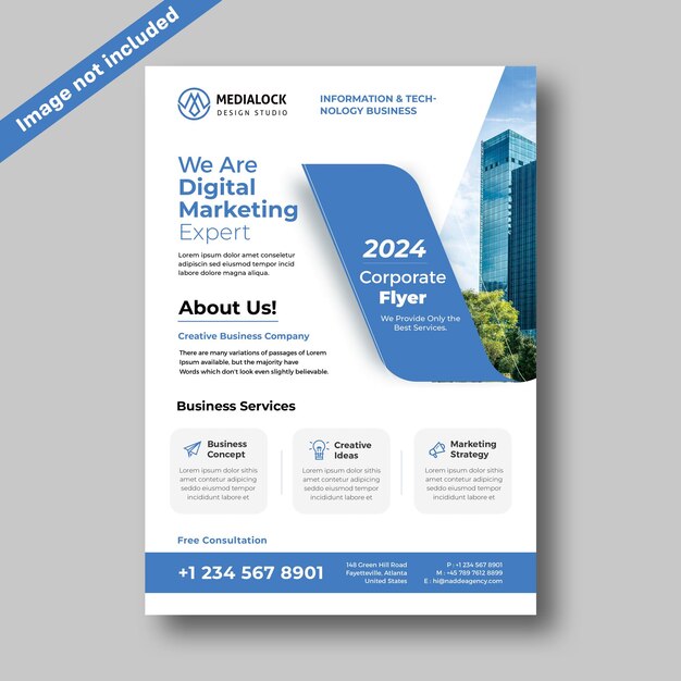 Nuevo modelo de página de portada del folleto de perfil de la empresa Blue Cloud