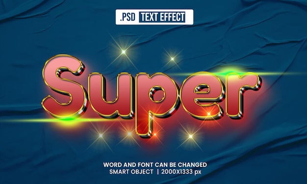 PSD nuevo psd de efectos de texto súper 3d