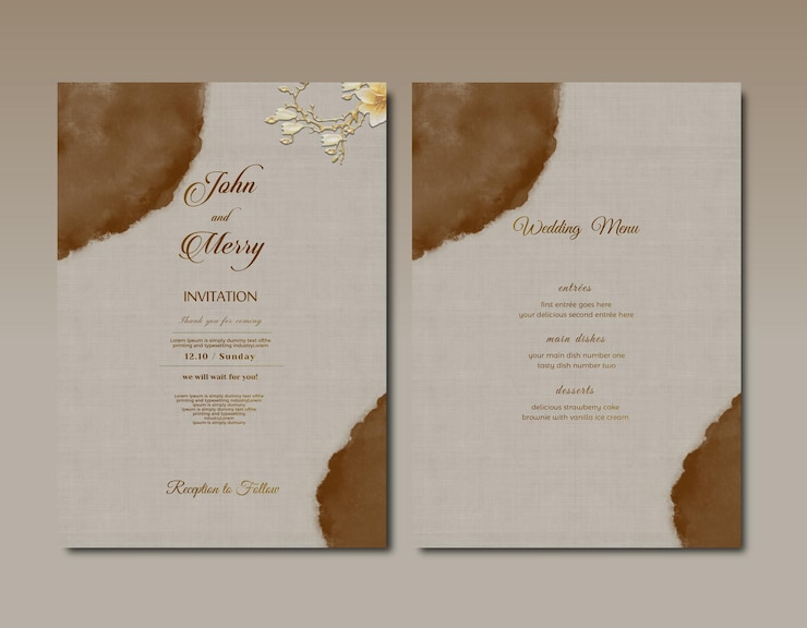 PSD nuevo vector de diseño de tarjeta de invitación de boda floral
