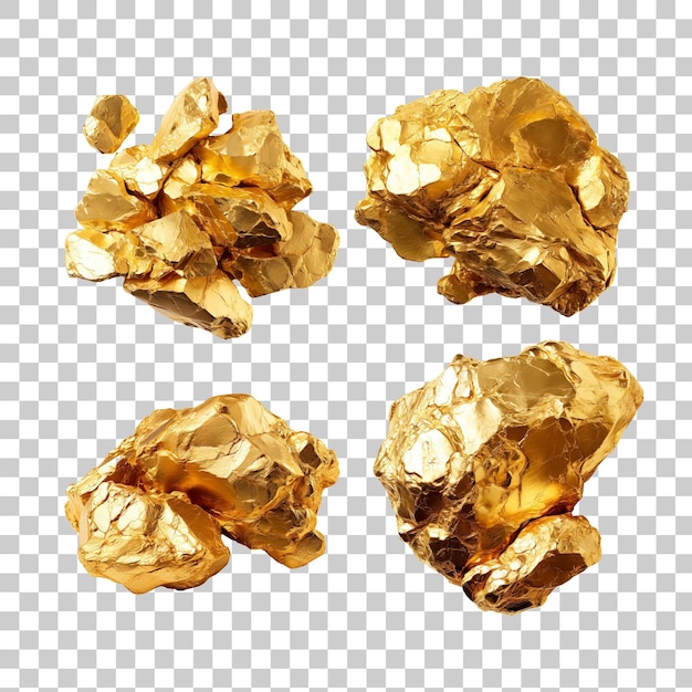 PSD nugget de ouro isolado em fundo transparente png